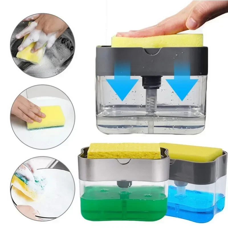 Automatic Dish Soap Dispenser - One- touch Sponge Pump